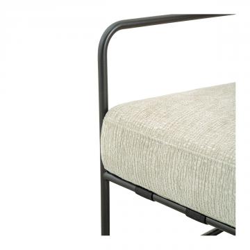 Fauteuil Gaspard Velours de Jacquard Sable Blanc d'Ivoire