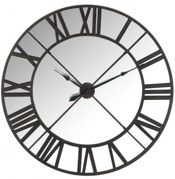 Horloge Miroir Metal Noir GM