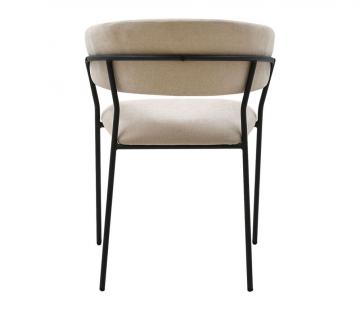 4 x Fauteuils Wilona Velours Beige