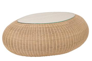 Table Basse Ovale Rotin Naturel
