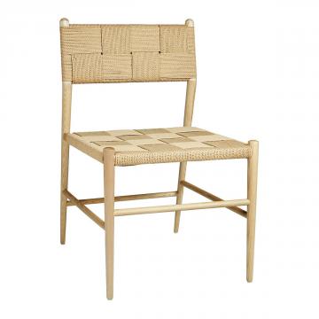Chaise Juliette Bois Blond Cordes Nat Blanc d'Ivoire