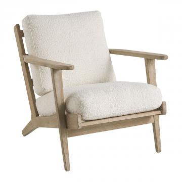 Fauteuil Jules Bouclettes Crème Blanc d'Ivoire