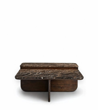 Table Basse Apolline Marbre Manguier Foncé NEW