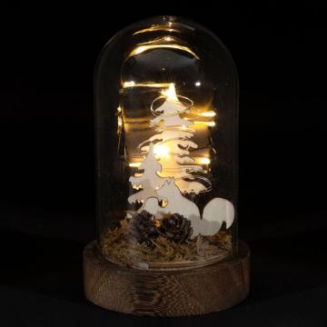 Cloche Noël Ecureuil Led