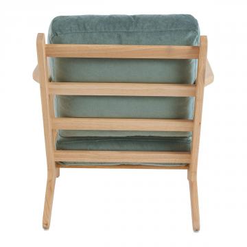 Fauteuil Jules Velours Céladon Blanc d'Ivoire
