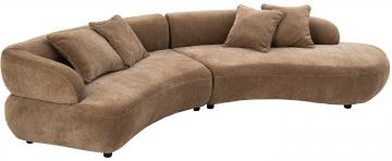 Canapé Contemporain 4/5 Places Velours Taupe