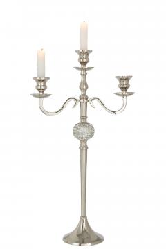 Chandelier 3 Feux Diamant Aluminium Argent