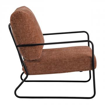 Fauteuil Gaspard Velours de Jacquard Bois de Rose Blanc d'Ivoire
