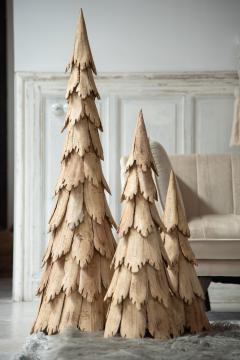 Sapin de Noël Morceaux Bois Naturel 58cm