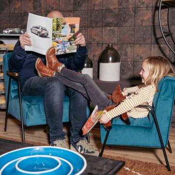 Fauteuil Hutch Enfant Velours Bleu