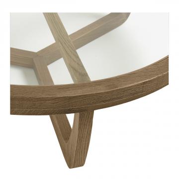 Table Basse Maxton Chêne Verre GM Blanc d'Ivoire