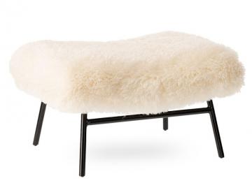 Repose Pied Domme Blanc Fourrure