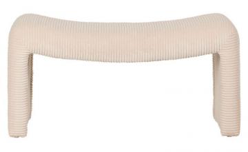 Banc Minimal Velours Côtelé Ecru