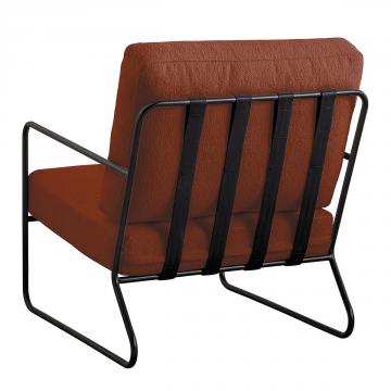 Fauteuil Gaspard Bouclette Terracotta Blanc d'Ivoire