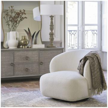 Fauteuil Lisette Bouclette Crème Pivotant