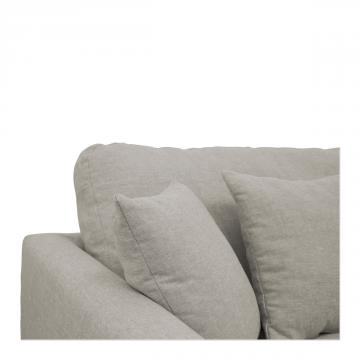 Canapé Angie 4P Lin Mélangé Gris Clair Blanc d'Ivoire