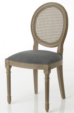 Chaise Médaillon Gris Cannage
