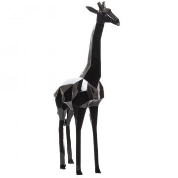 Statue Girafe Origami Noir Brillant 140cm (Outdoor)