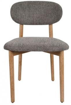 2 x Chaises Cautret Lin Gris Foncé Bois Naturel
