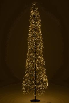 Sapin de Noël Noir Led Blanc Chaud H240cm