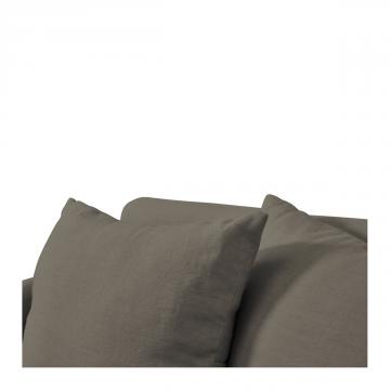 Fauteuil Gabriel 100% Lin Taupe Blanc d'Ivoire