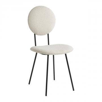 Chaise Colette Bouclette Crème Blanc d'Ivoire
