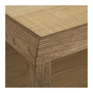 Table Basse Ema Chêne Rotin Naturel Blanc d'Ivoire