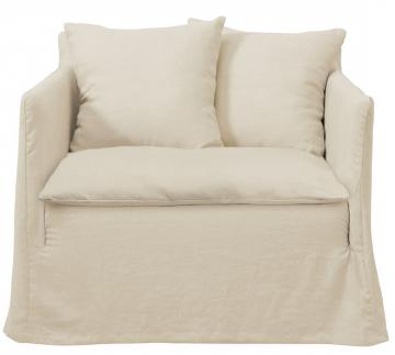Fauteuil Gabriel Lin Mélangé Ecru Blanc d'Ivoire