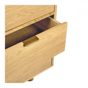 Commode 3 Tiroirs Simona Chêne Clair Blanc d'Ivoire