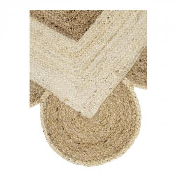 Tapis Enola Jute Naturel / Blanc Blanc d'Ivoire 300x200