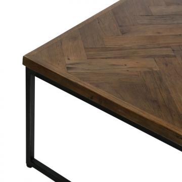 Table Basse Carrée Bois Métal Circelle