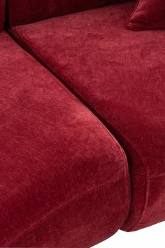 Canapé Contemporain 4/5 Places Velours Bordeaux