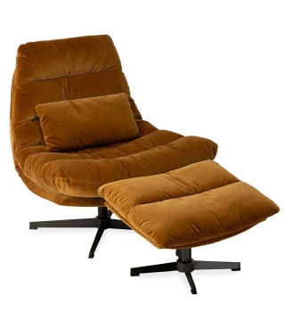 Fauteuil Wilmington Velours Camel Athezza