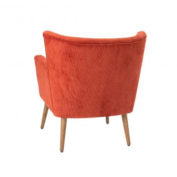 Fauteuil Léon Velours Côtelé Terracotta