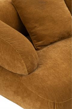 Canapé Contemporain 4/5 Places Velours Moutarde