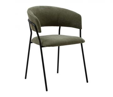 4 x Fauteuils Wilona Velours Kaki