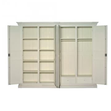 Armoire 4 Portes Pin Ecru Rivoli (démontable)