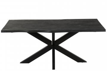 Table à Manger Rectangulaire Acacia Noir 180cm