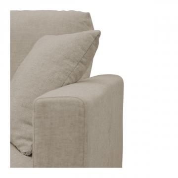 Canapé Méridienne Réversible Angie 100% Lin Beige Blanc d'Ivoire