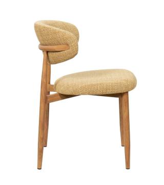 Chaise Georgia Velours Pieds Naturel (4 couleurs)