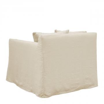 Fauteuil Gabriel Lin Mélangé Ecru Blanc d'Ivoire