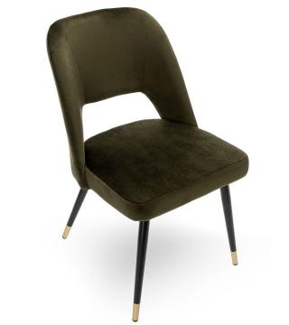 Chaise Gambetta Velours Kaki Athezza