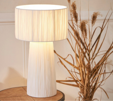 Lampe Sienne Raphia Blanc