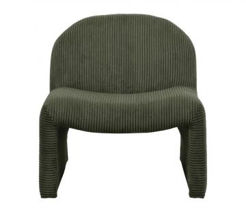 Fauteuil Minimal Velours Côtelé Vert