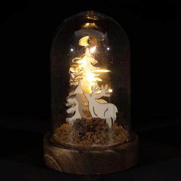 Cloche Noël Cerf Led Naturel