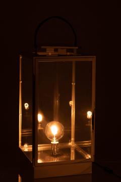Lanterne Electrique Métal Argenté GM
