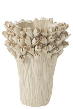 Vase Ambrosia Céramique Blanc H43.5cm