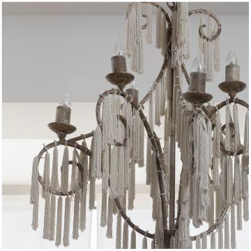 Suspension Anastasia Métal + Perles