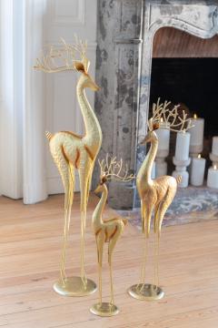 Cerf sur Pied Métal Or H92cm