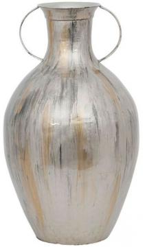 Vase Amphore Beige Gris Doré H58cm